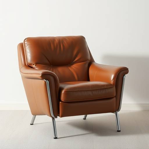 Komfortabel lenestol i skinn med moderne design